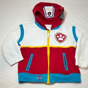 4T Paw Patrol Kids Hoodie - Red, White, Blue Accents